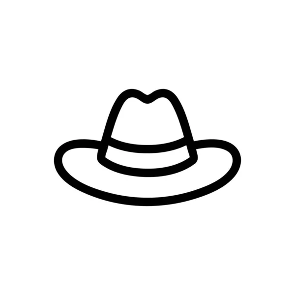 Vettore icona cappello. Illustrazione del simbolo del contorno isolato — Vettoriale Stock