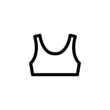 Sütyen spor ikonu vektörü. İzole edilmiş kontür sembolü gösterimi