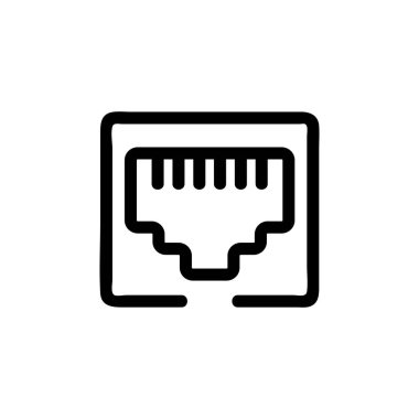 Priz bir internet vektör simgesi. İzole edilmiş kontür sembolü gösterimi