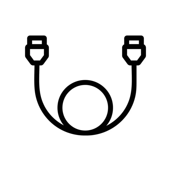 Kabel-Internet-Icon-Vektor. Isolierte Kontursymboldarstellung — Stockvektor