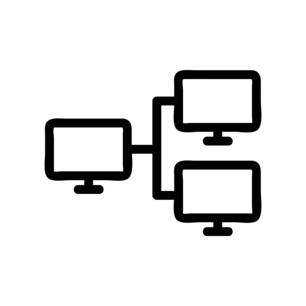 Internet moniteur icône vecteur. Illustration de symbole de contour isolé — Image vectorielle