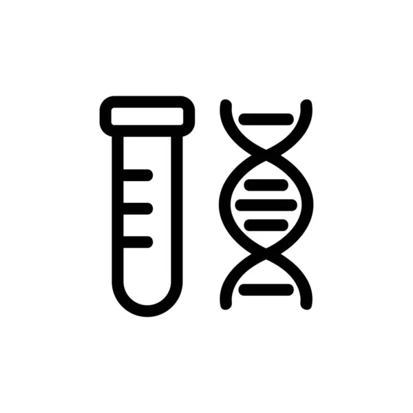 Вектор піктограми пробної трубки dna. Ізольована контурна символьна ілюстрація — стоковий вектор