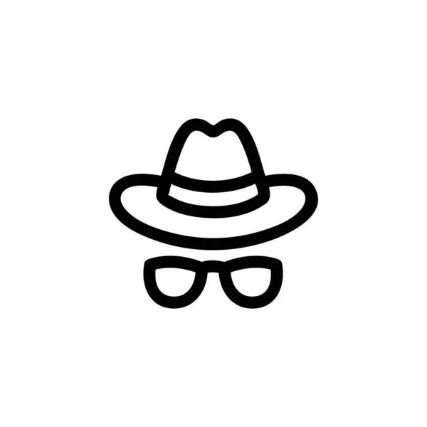 Vector de icono de Internet halagador oculto. Ilustración del símbolo de contorno aislado — Vector de stock