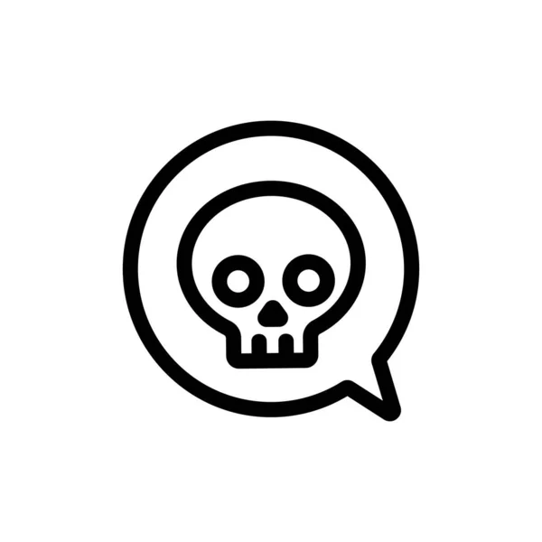 Vetor ícone morte mensagem. Isolado contorno símbolo ilustração —  Vetores de Stock