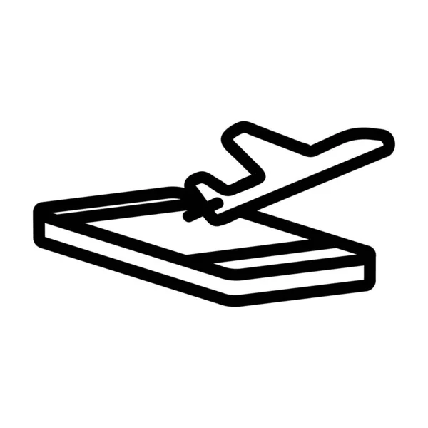 Das Symbol-Symbol der Flugzeug-App App App. Isolierte Kontursymboldarstellung — Stockvektor