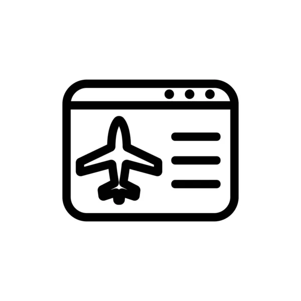 Αεροπλάνο εικονίδιο διάνυσμα αεροπορικά εισιτήρια. Μεμονωμένη απεικόνιση συμβόλων περιγράμματος — Διανυσματικό Αρχείο