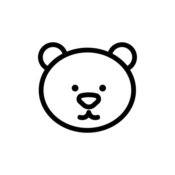 Вектор иконок медведя. Изолированная контурная иллюстрация — стоковый вектор