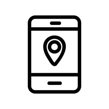 Taksi konumu ikon vektörü. İzole edilmiş kontür sembolü gösterimi