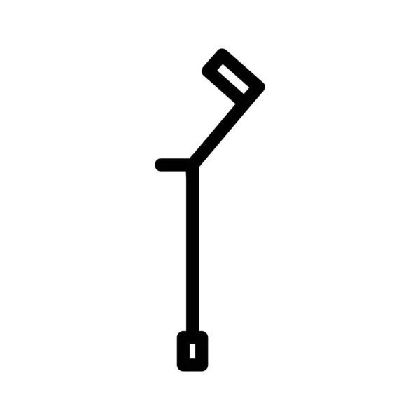 Crutch icon vector. Isolated contour symbol illustration — 스톡 벡터