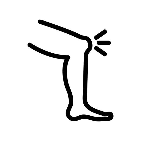 Pijn op de knie icoon vector. Geïsoleerde contoursymbool illustratie — Stockvector