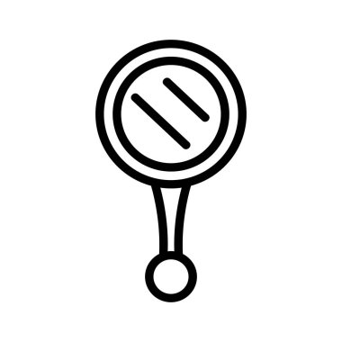 Ayna simgesi vektörü. İzole edilmiş kontür sembolü gösterimi