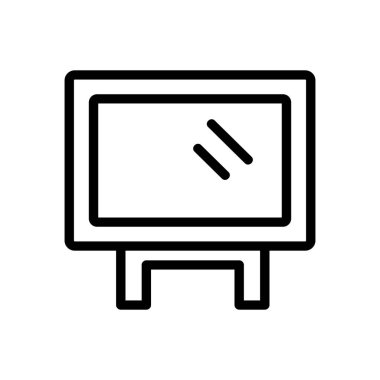 Ayna simgesi vektörü. İzole edilmiş kontür sembolü gösterimi