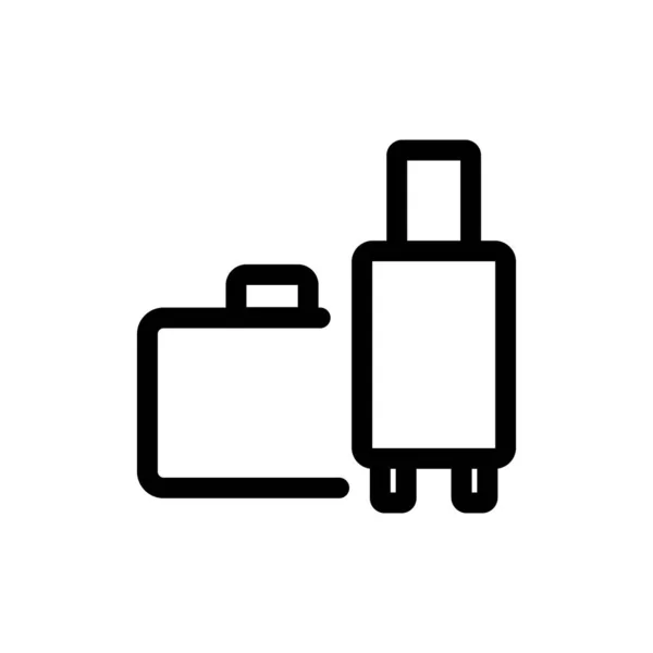 Icône de valise vecteur. Illustration de symbole de contour isolé — Image vectorielle