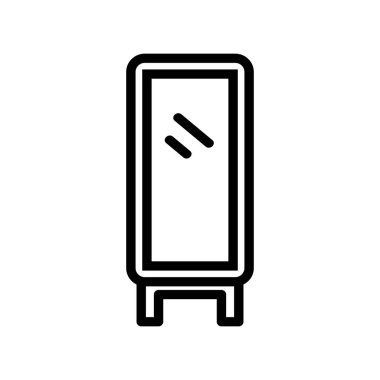 Ayna simgesi vektörü. İzole edilmiş kontür sembolü gösterimi