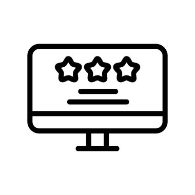 Beğen monitörü ikon vektörü. İzole edilmiş kontür sembolü gösterimi