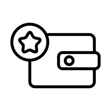 Bonus cüzdan ikon vektörü. İzole edilmiş kontür sembolü gösterimi