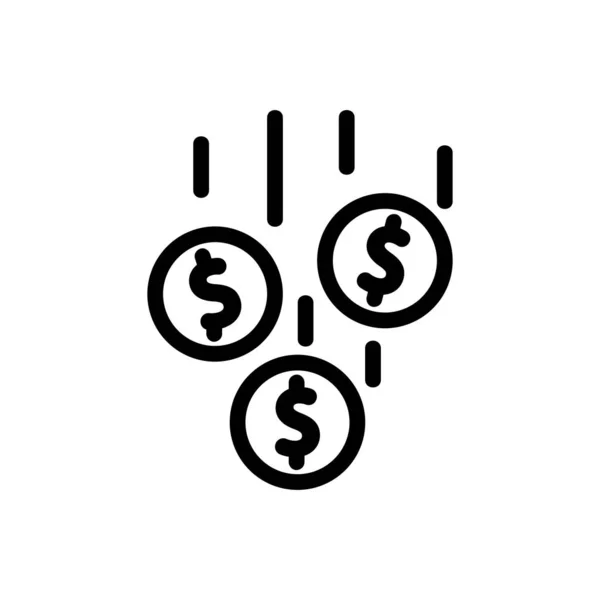 Geld is vallende icoon vector. Geïsoleerde contoursymbool illustratie — Stockvector