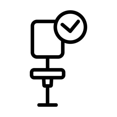 İş yeri simgesi vektörü. İzole edilmiş kontür sembolü gösterimi