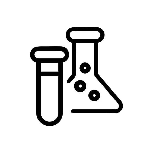 Vektor pro chemii zkumavky. Izolovaný obrysový symbol ilustrace — Stockový vektor