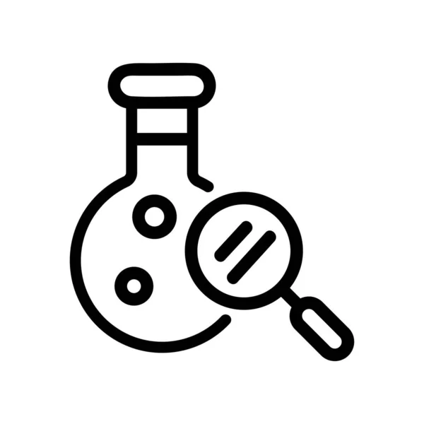 Vecteur d'icône de loupe de laboratoire. Illustration de symbole de contour isolé — Image vectorielle