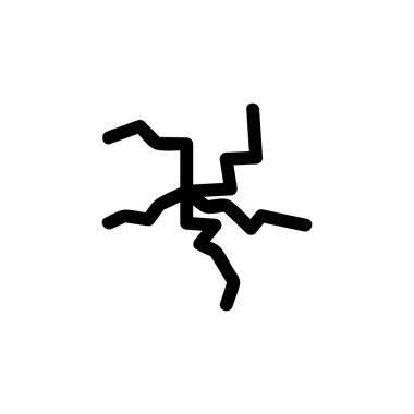 Çatlak ikon vektörü. İzole edilmiş kontür sembolü gösterimi