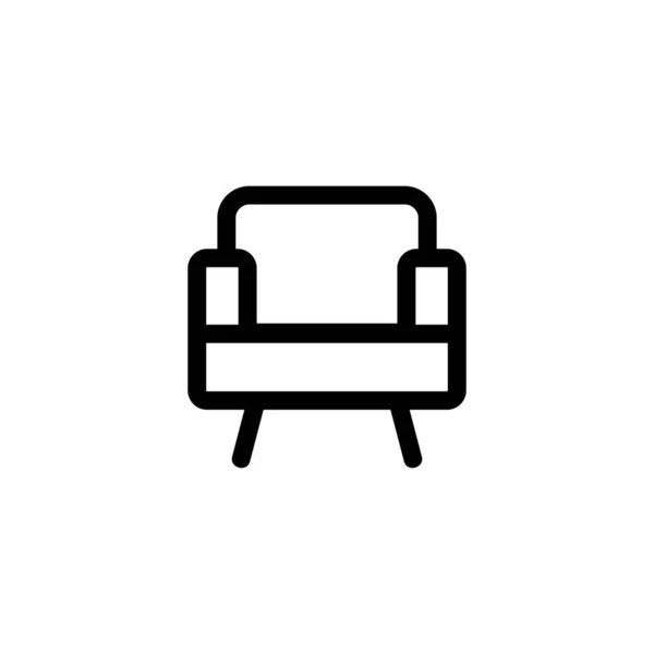 Διάνυσμα εικονίδιο καρέκλα. Μεμονωμένη απεικόνιση συμβόλων περιγράμματος — Διανυσματικό Αρχείο