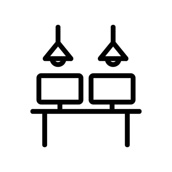 Lugar de trabajo vector icono. Ilustración del símbolo de contorno aislado — Archivo Imágenes Vectoriales