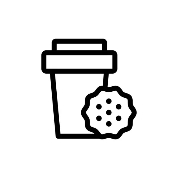 Kaffee-Cookie-Icon-Vektor. Isolierte Kontursymboldarstellung — Stockvektor