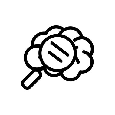 Bilinç simgesi vektörü. İzole edilmiş kontür sembolü gösterimi