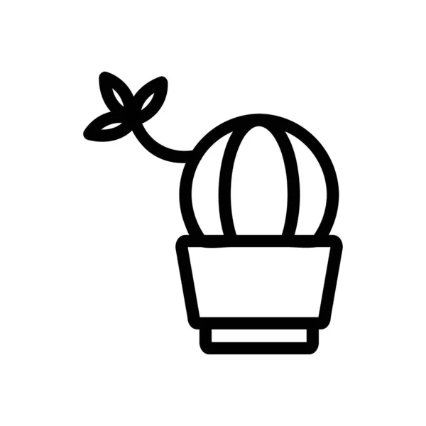 Cactus vector icono. Ilustración del símbolo de contorno aislado — Vector de stock