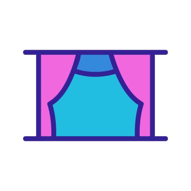 Sahne ikonu vektörü. İzole edilmiş kontür sembolü gösterimi