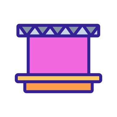 Sahne ikonu vektörü. İzole edilmiş kontür sembolü gösterimi