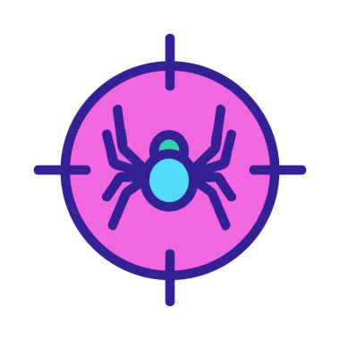 Örümcek ikonu vektörü. İzole edilmiş kontür sembolü gösterimi