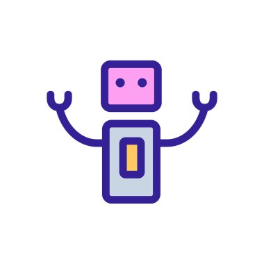 Robot ikon vektörü. İzole edilmiş kontür sembolü gösterimi