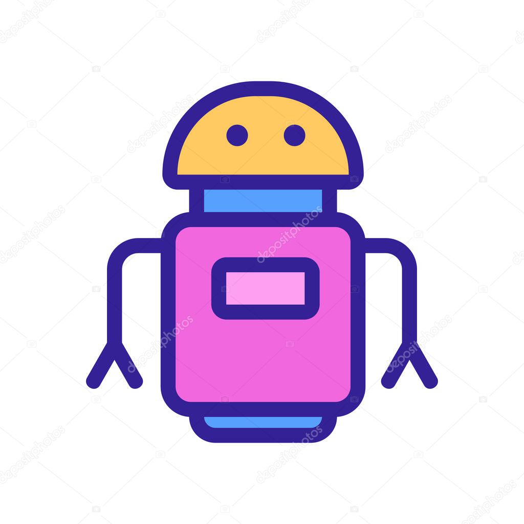 Robot icon vector. Thin line sign. Isolated contour symbol illustration