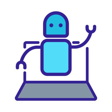 Robot ikon vektörü. İzole edilmiş kontür sembolü gösterimi