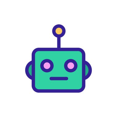 Robot ikon vektörü. İzole edilmiş kontür sembolü gösterimi