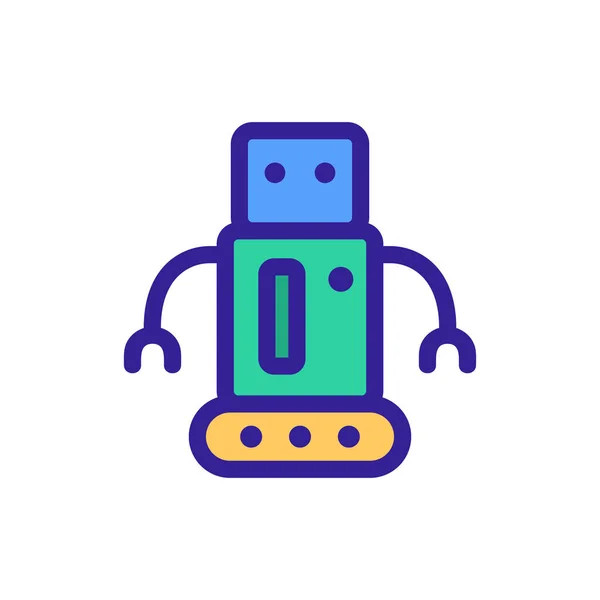 Wektor ikony robota. Ilustracja izolowanego symbolu konturu — Wektor stockowy