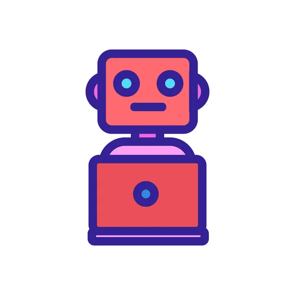 Vetor de ícone de robô. Isolado contorno símbolo ilustração — Vetor de Stock
