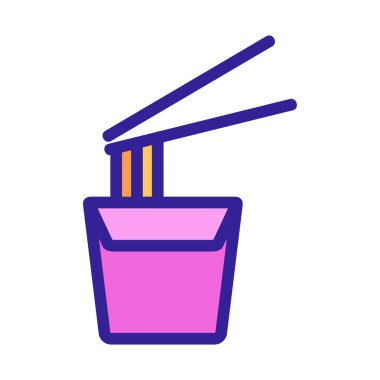 Erişte ikonu vektörü. İzole edilmiş kontür sembolü gösterimi