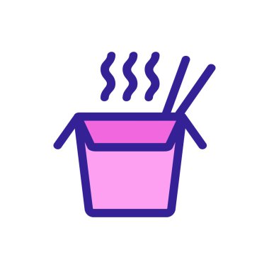 Ramen ikon vektörü. İzole edilmiş kontür sembolü gösterimi