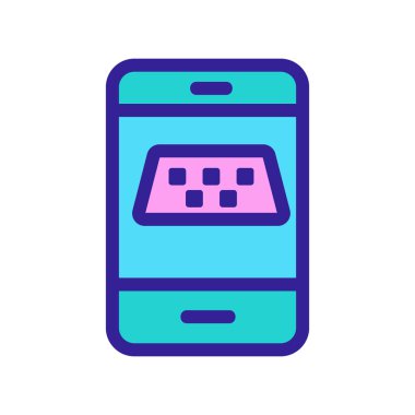 Taksi telefonu ikon vektörü. İzole edilmiş kontür sembolü gösterimi