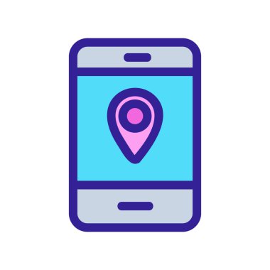 Taksi konumu ikon vektörü. İzole edilmiş kontür sembolü gösterimi