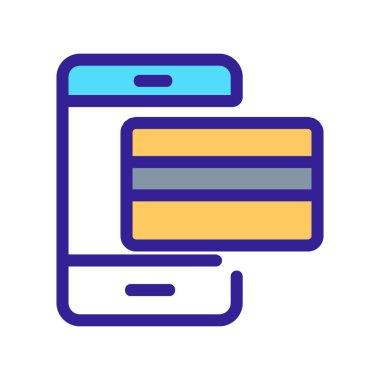 Ödeme kartı ikon vektörü. İzole edilmiş kontür sembolü gösterimi