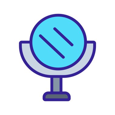 Ayna simgesi vektörü. İzole edilmiş kontür sembolü gösterimi