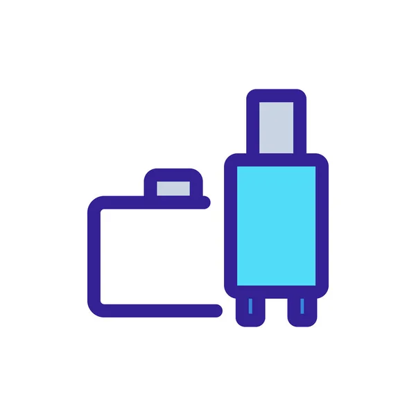 Icône de valise vecteur. Illustration de symbole de contour isolé — Image vectorielle
