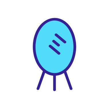 Ayna simgesi vektörü. İzole edilmiş kontür sembolü gösterimi