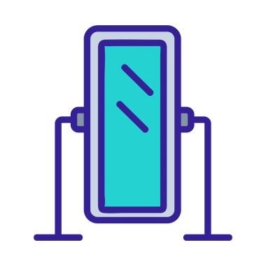 Ayna simgesi vektörü. İzole edilmiş kontür sembolü gösterimi