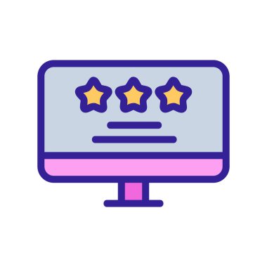 Beğen monitörü ikon vektörü. İzole edilmiş kontür sembolü gösterimi