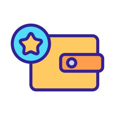 Bonus cüzdan ikon vektörü. İzole edilmiş kontür sembolü gösterimi